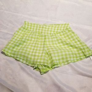 NWT Green Gingham Shorts Small